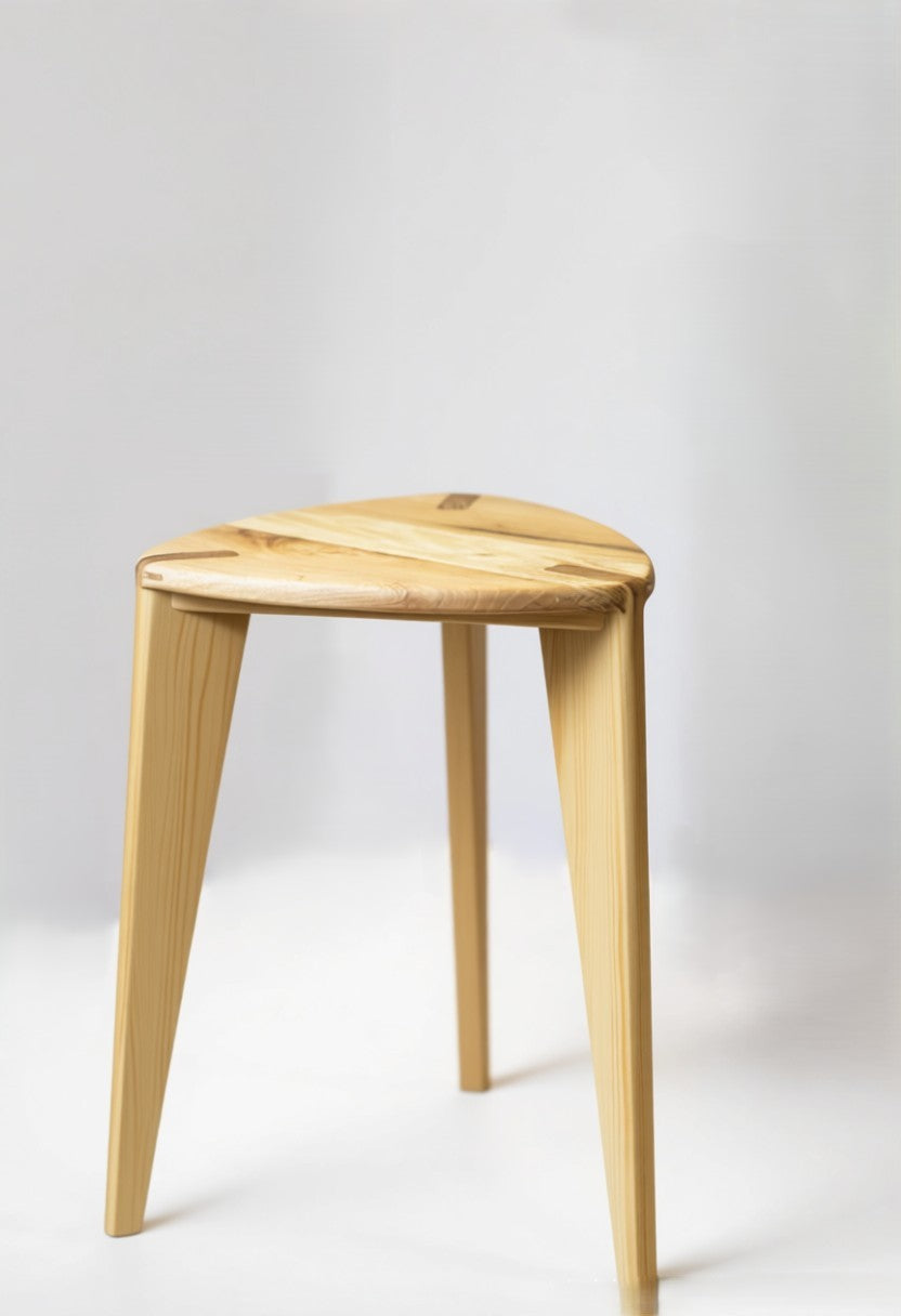 Rustic Wooden Stool – Handmade Small Bench, Solid Wood Farmhouse Tabouret, Minimalist Decor Seat