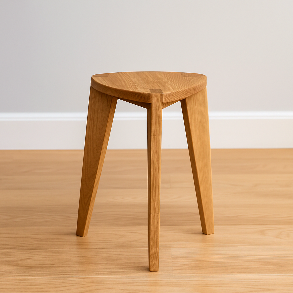 Rustic Wooden Stool – Handmade Small Bench, Solid Wood Farmhouse Tabouret, Minimalist Decor Seat