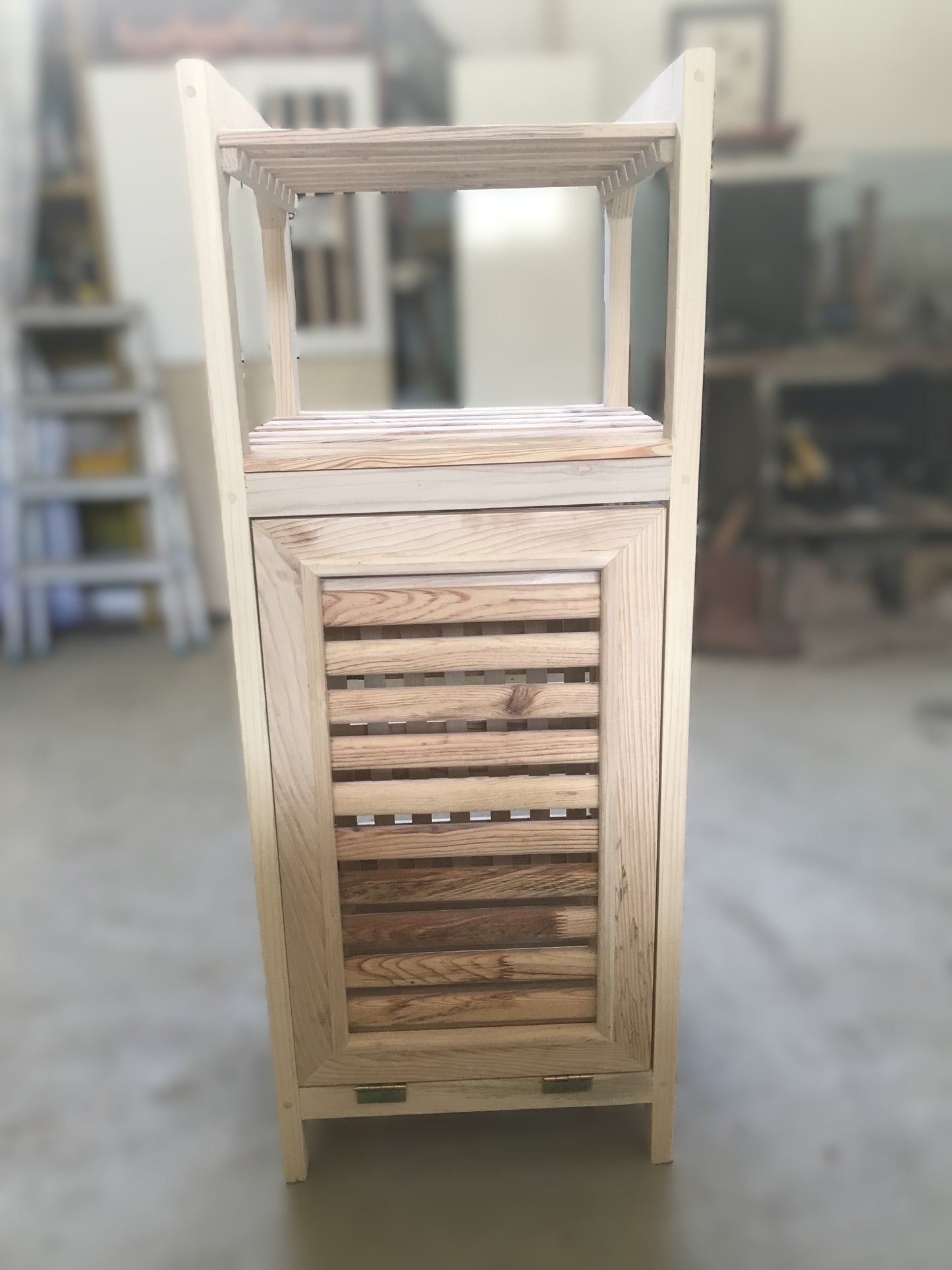 Multi-Purpose Wooden Organizer β Laundry Hamper, Bread Storage & Shelf Rack | Rustic Home Decor