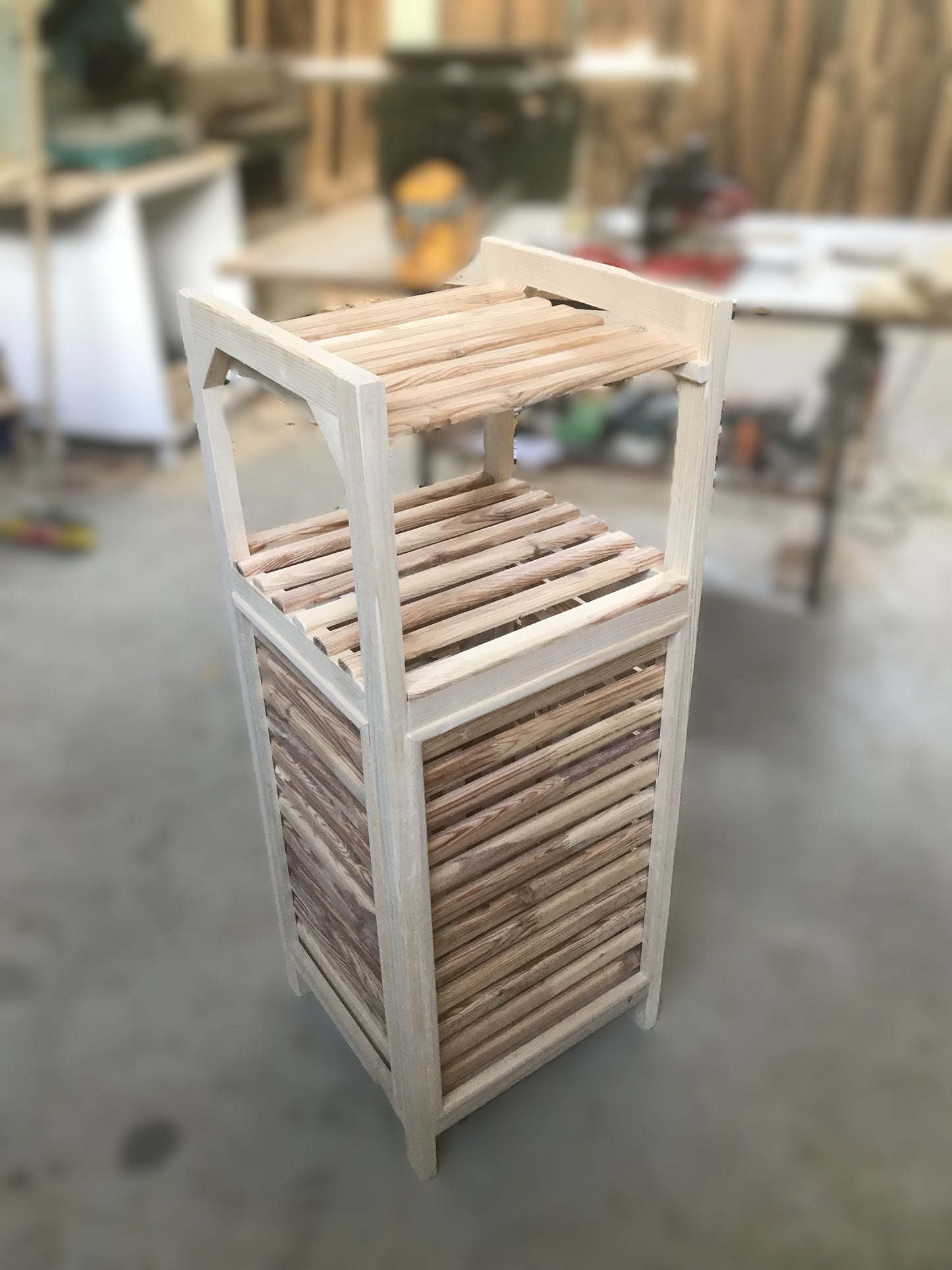 Multi-Purpose Wooden Organizer β Laundry Hamper, Bread Storage & Shelf Rack | Rustic Home Decor