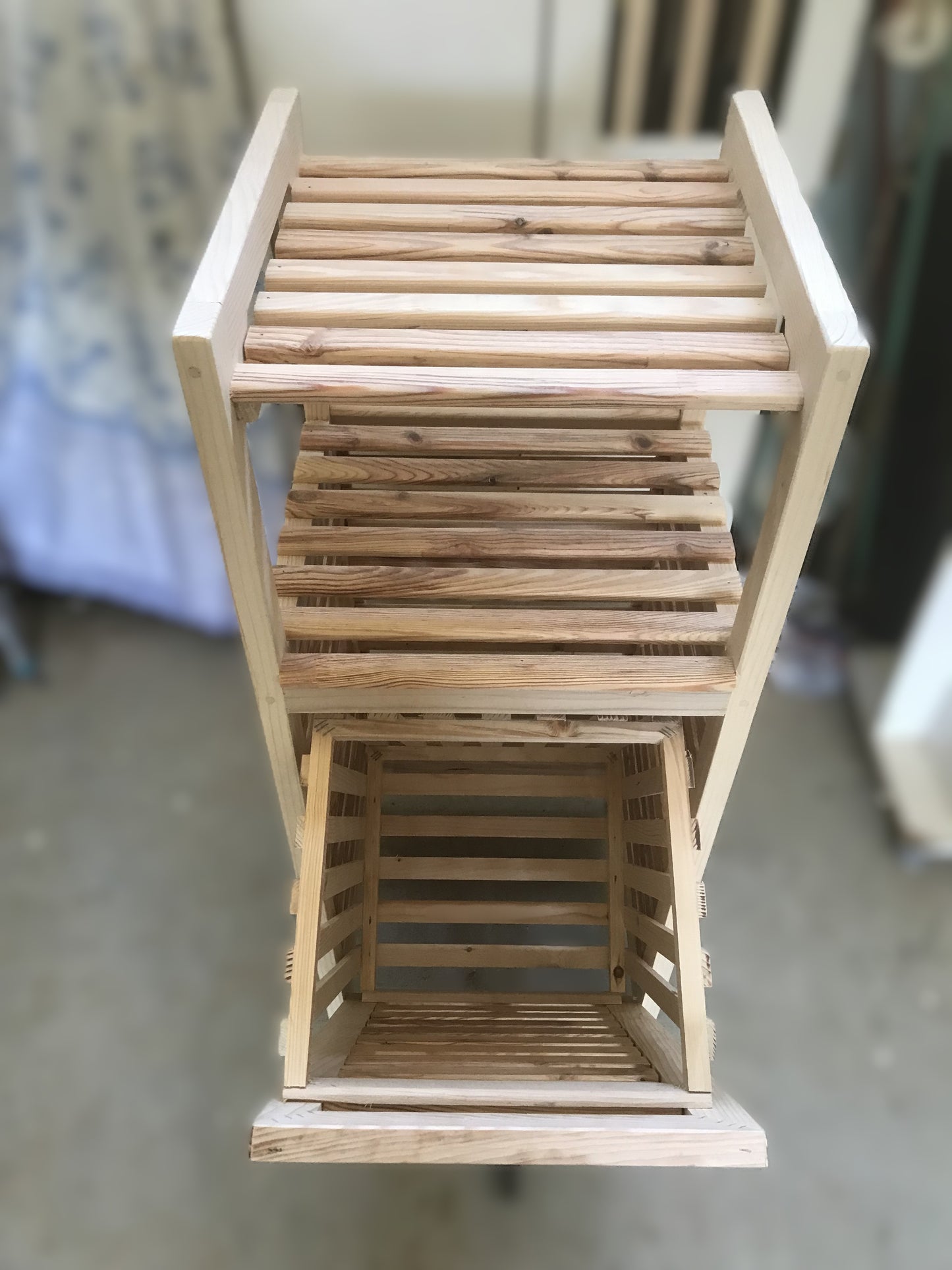 Multi-Purpose Wooden Organizer β Laundry Hamper, Bread Storage & Shelf Rack | Rustic Home Decor