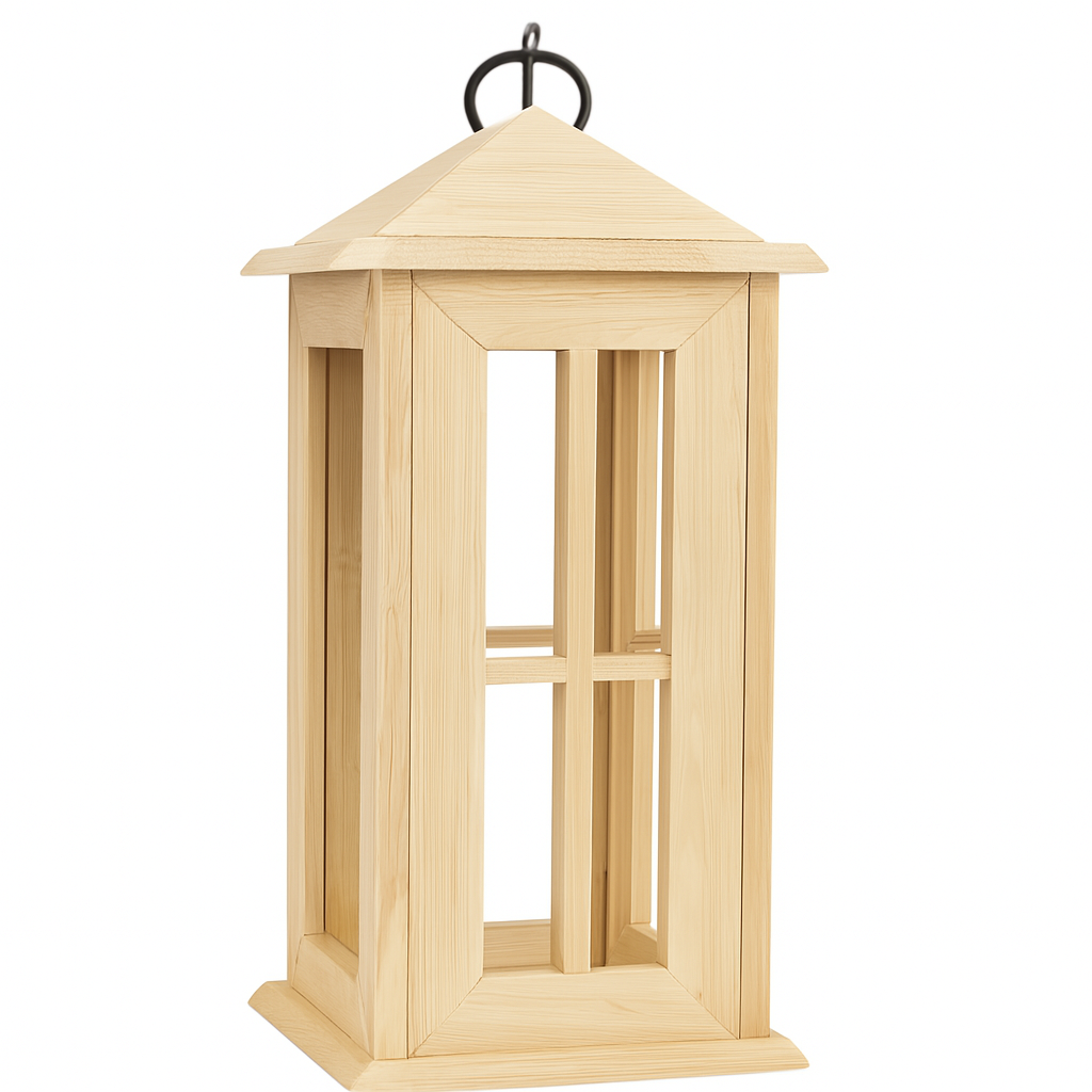 Rustic Wooden Lantern | Natural Wooden Candle Holder | Handmade Outdoor Decor