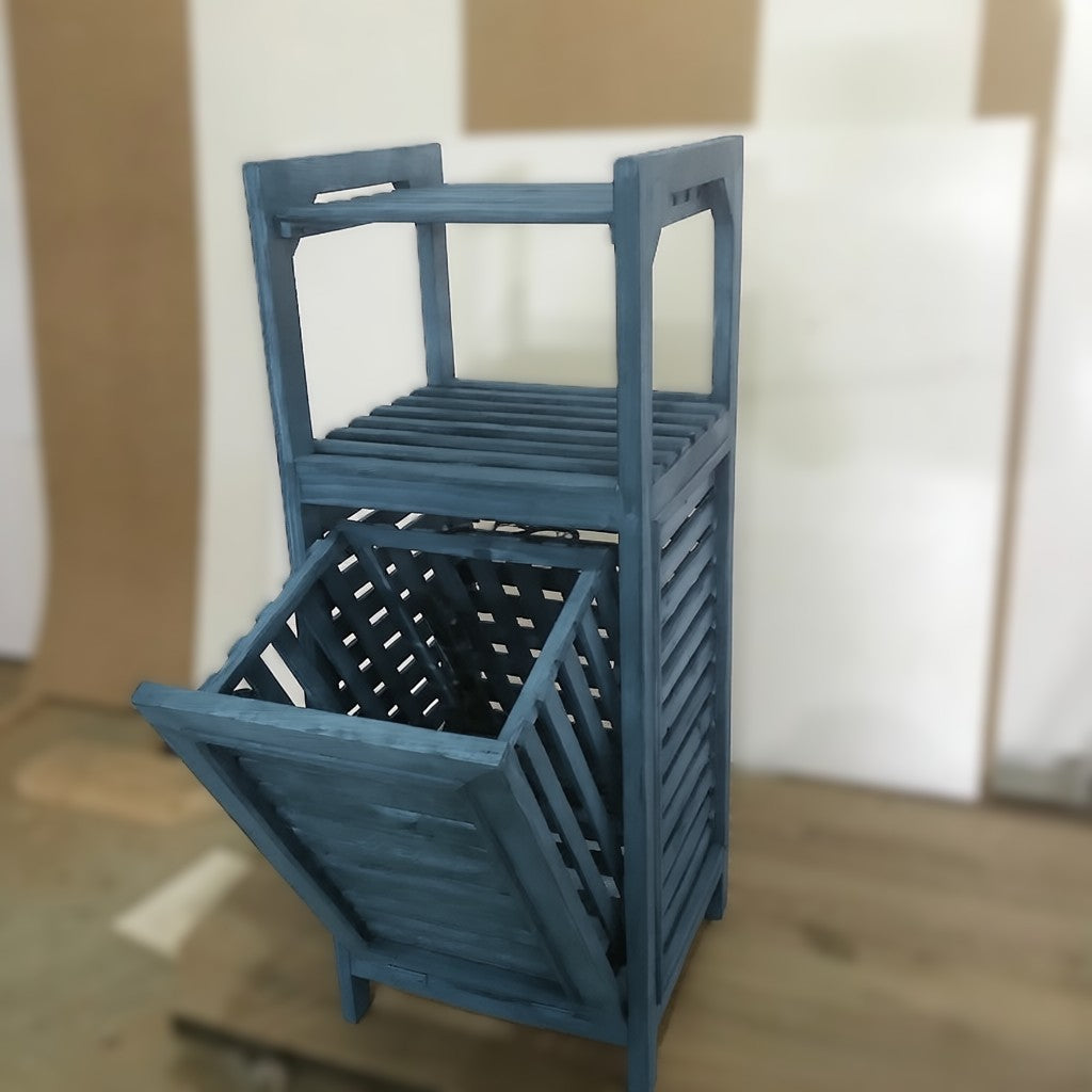 Multi-Purpose Wooden Organizer β Laundry Hamper, Bread Storage & Shelf Rack | Rustic Home Decor