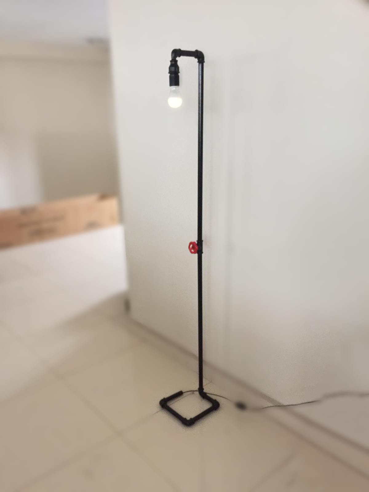Decorative Floor Lamp / Dimmer Adjustable Corner Lighting , Industrial Rustic Pipe Floor Lamp – Handmade Steampunk Edison Bulb Standing Light