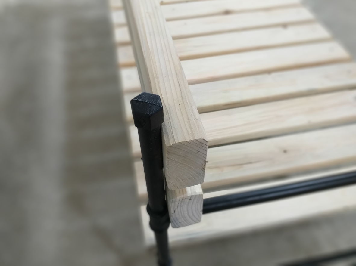 Handmade Rustic Wooden Bench with Backrest - Industrial Pipe Solid Seating Area for Homes and Cafes