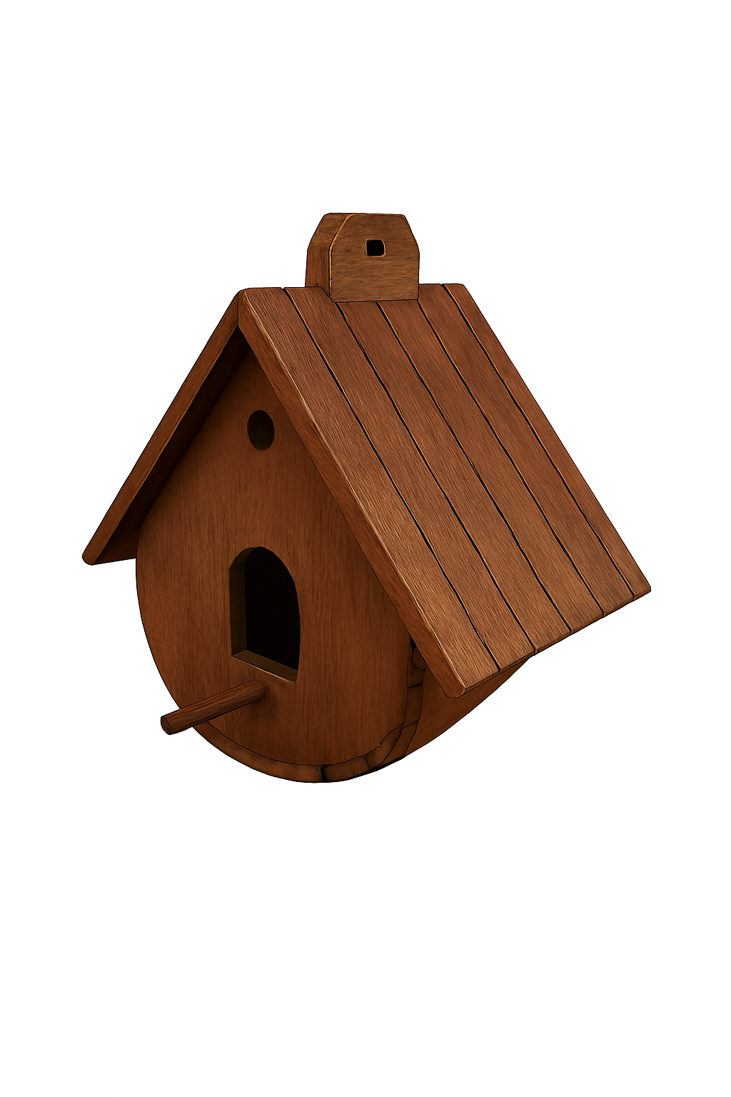 Handmade Wooden Birdhouse – Rustic Outdoor Bird Nest Box for Garden, Balcony & Backyard | Natural Wood Bird Feeder Shelter