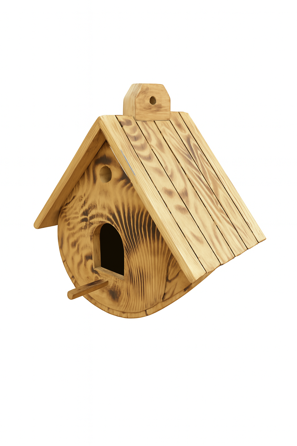 Handmade Wooden Birdhouse – Rustic Outdoor Bird Nest Box for Garden, Balcony & Backyard | Natural Wood Bird Feeder Shelter