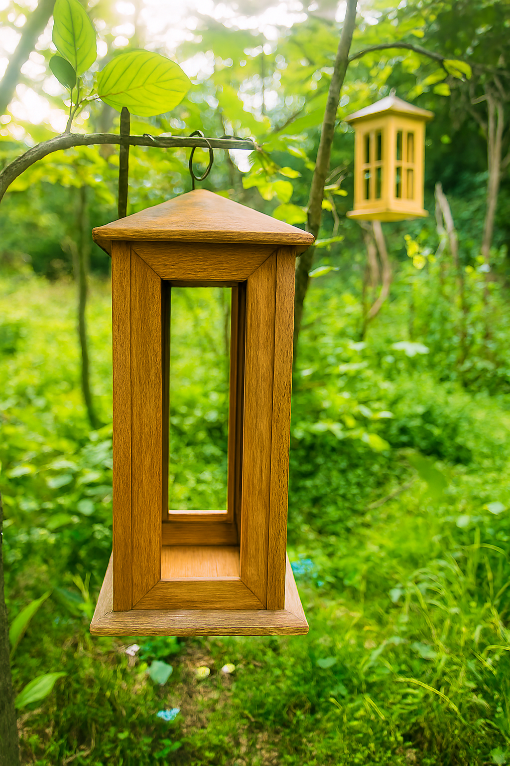Rustic Wooden Lantern | Natural Wooden Candle Holder | Handmade Outdoor Decor