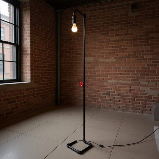 Decorative Floor Lamp / Dimmer Adjustable Corner Lighting , Industrial Rustic Pipe Floor Lamp – Handmade Steampunk Edison Bulb Standing Light