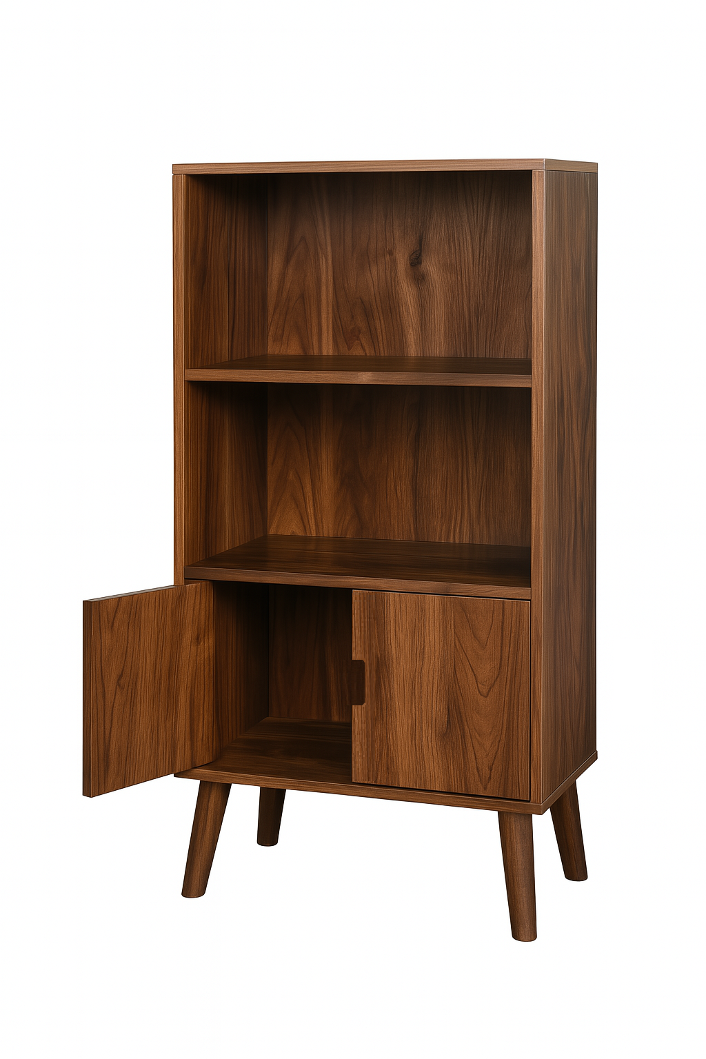 Rustic Wooden Bookcase | Solid Wood Library Cabinet | Handmade Furniture
