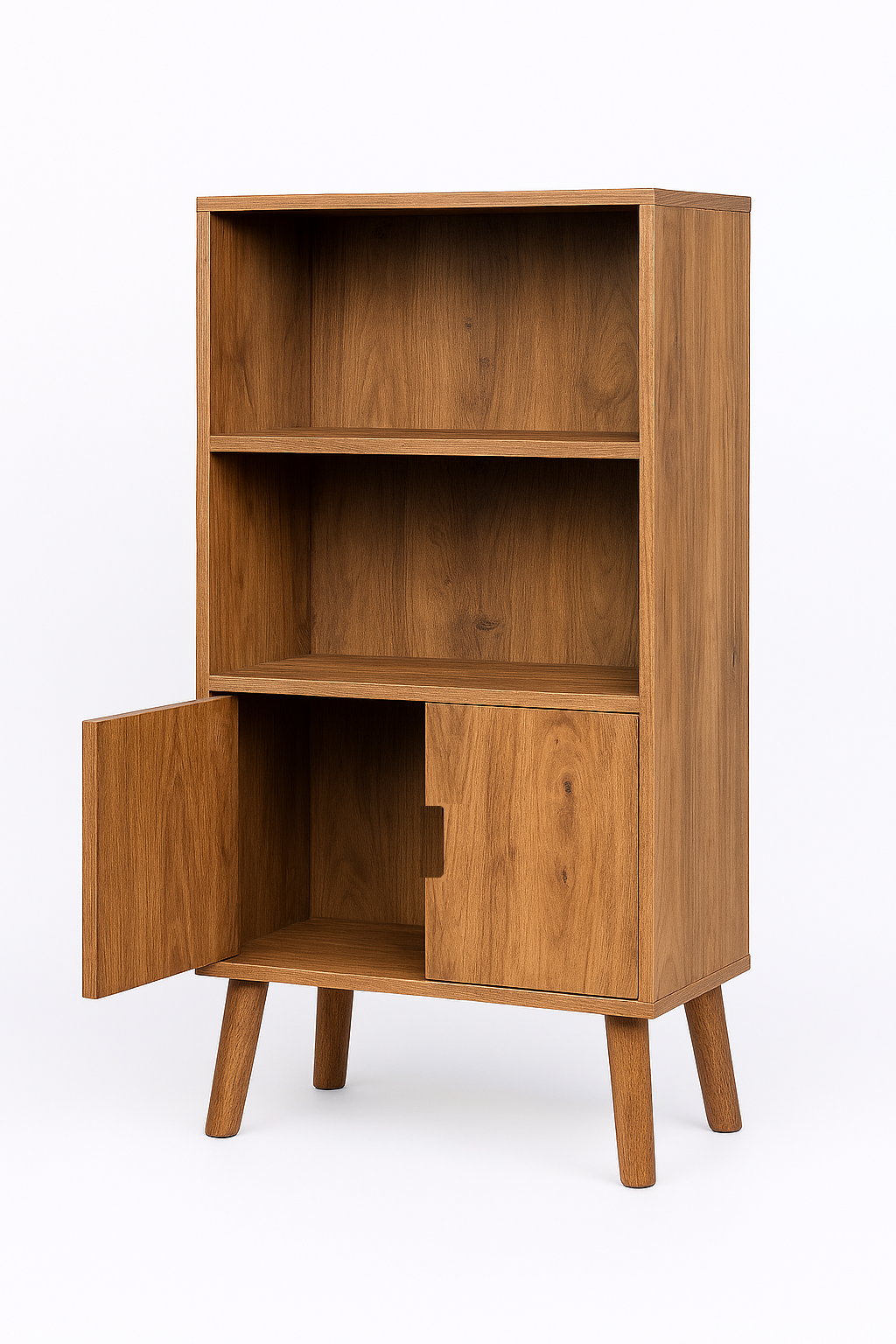 Rustic Wooden Bookcase | Solid Wood Library Cabinet | Handmade Furniture