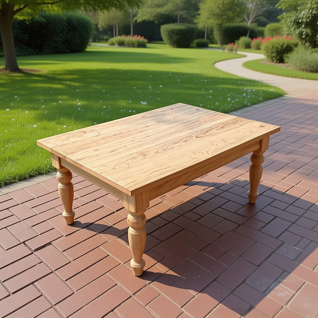 Rustic Solid Wood Coffee Table – Dining Table Handmade Farmhouse Style