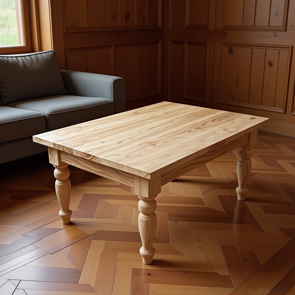 Rustic Solid Wood Coffee Table – Dining Table Handmade Farmhouse Style