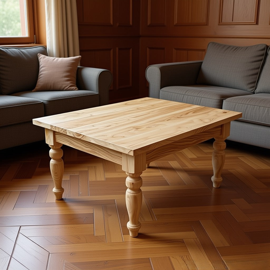 Rustic Solid Wood Coffee Table – Dining Table Handmade Farmhouse Style