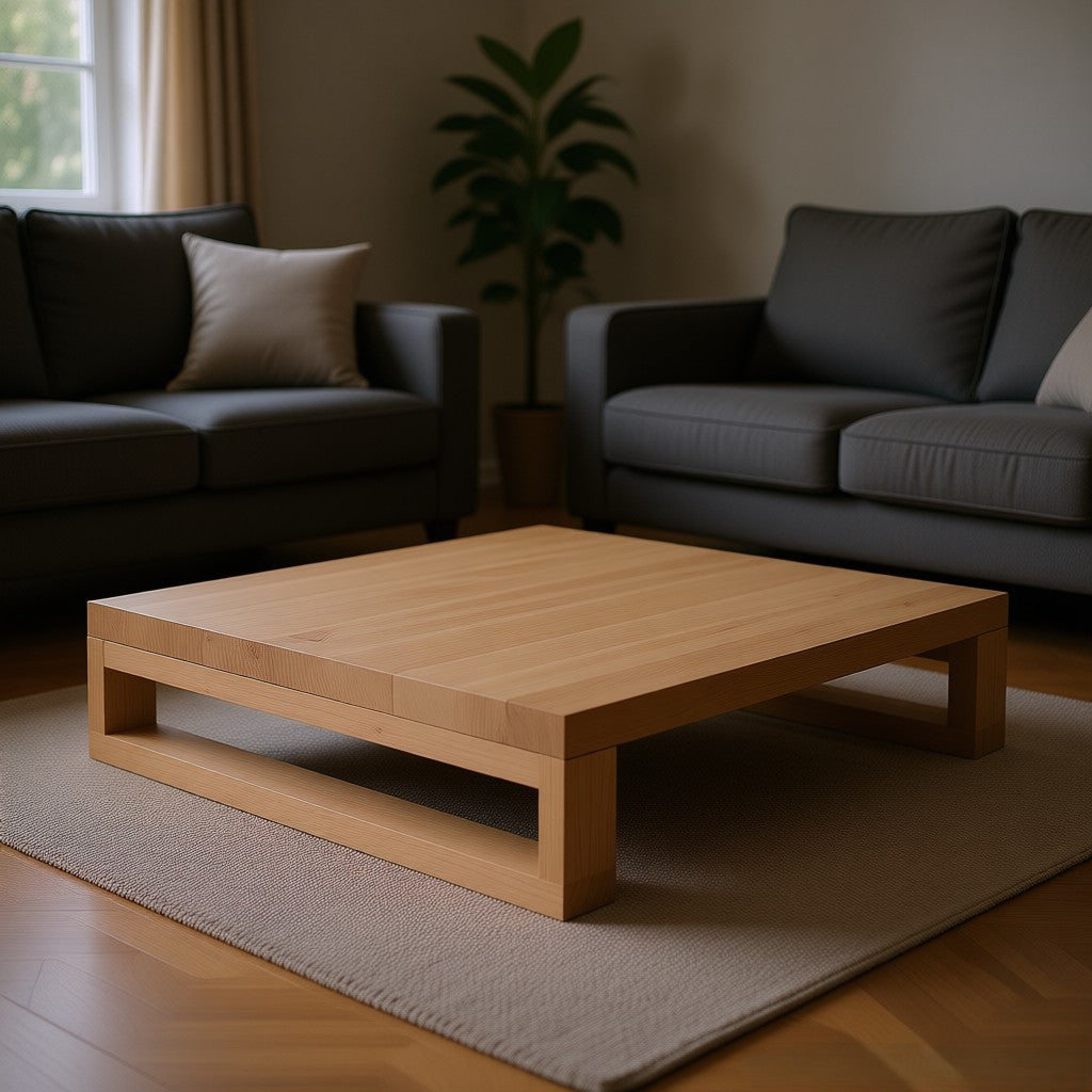 Minimalist Solid Wood Bench & Coffee Table – Handmade Multi-Purpose Natural Furniture
