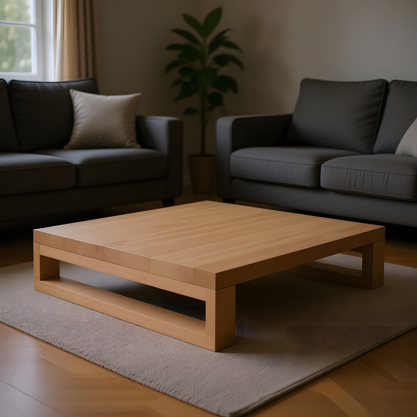 Minimalist Solid Wood Bench & Coffee Table – Handmade Multi-Purpose Natural Furniture