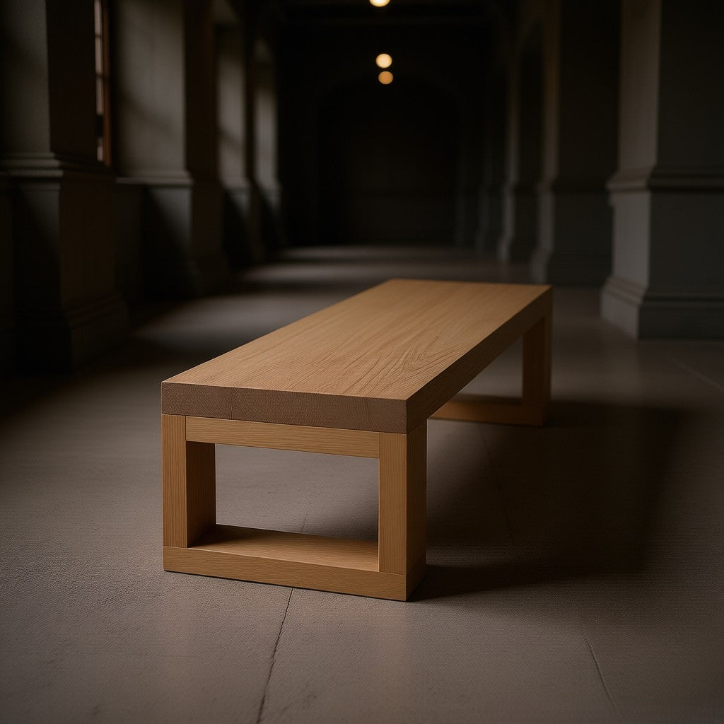 Minimalist Solid Wood Bench & Coffee Table – Handmade Multi-Purpose Natural Furniture