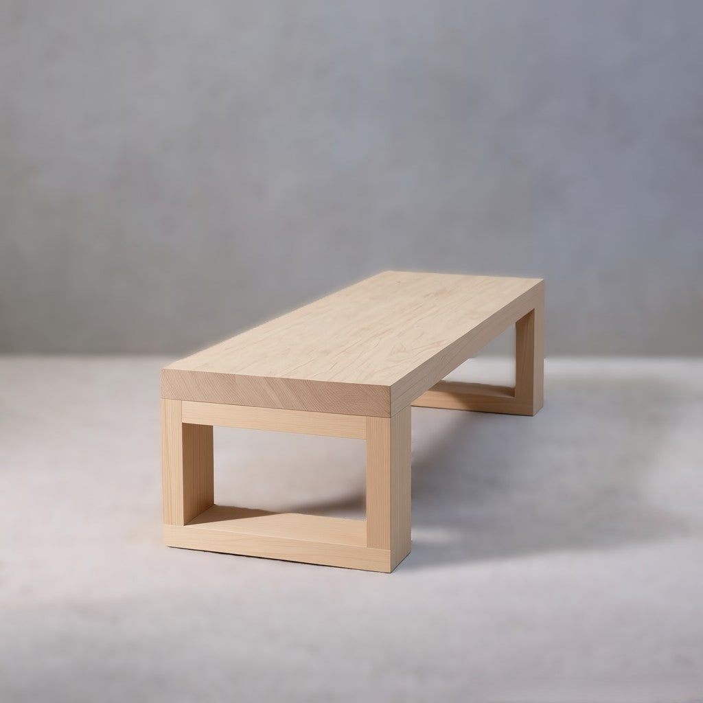 Minimalist Solid Wood Bench & Coffee Table – Handmade Multi-Purpose Natural Furniture